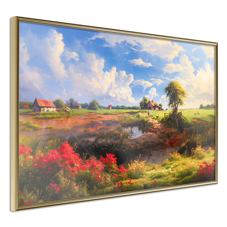Poster Rural Idyll - Landscape of the Polish Countryside Painted in Warm Colors 151536 additionalImage 7
