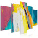 Canvas Art Print Colorful Composition - Abstraction From Paint Applied With Spatula 151836 additionalThumb 2