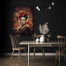 Large canvas print Frida Kahlo - Portrait With Roses and Leaves on a Dark Brown Background [Large Format] 152236 additionalThumb 6