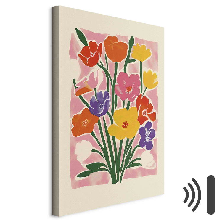 Canvas Print Pink Bouquet - A Minimalist Composition Inspired by the Style of Matisse 159936 additionalImage 8