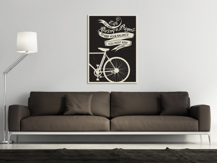 Canvas Print Life is Like Riding a Bicycle (1-part) - bicycle and retro writings 55236 additionalImage 3
