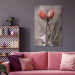 Canvas Print Spring Dance - Romantic Pink Tulip Flowers on Gray Background 98136 additionalThumb 9