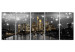 Canvas Art Print Frankfurt: Starlight (5-piece) - Cityscape over Water 98536