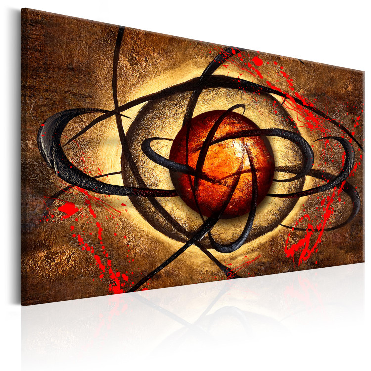 Canvas Art Print Mysterious Eye (1-piece) - Abstraction with Sphere and Black Vines 106246 additionalImage 2