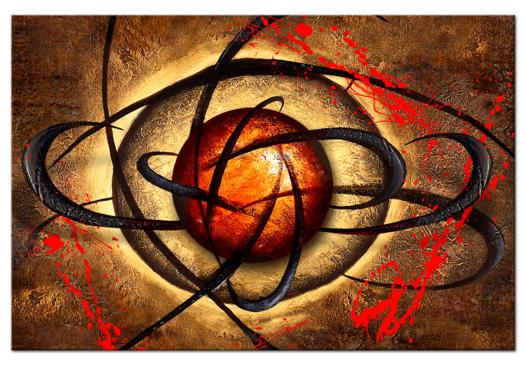 Canvas Art Print Mysterious Eye (1-piece) - Abstraction with Sphere and Black Vines 106246