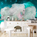 Wall Mural White unicorns - magic motif in turquoise shades with sparkle 107246 additionalThumb 6