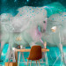 Wall Mural White unicorns - magic motif in turquoise shades with sparkle 107246 additionalThumb 4