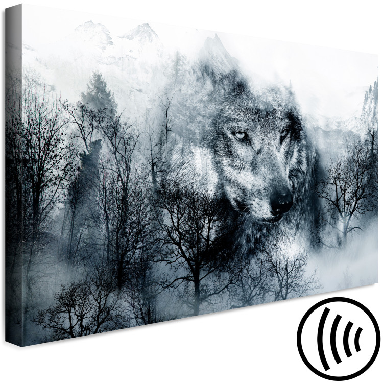 Canvas Art Print Mountain Predator (1 Part) Wide Black and White 108246 additionalImage 6