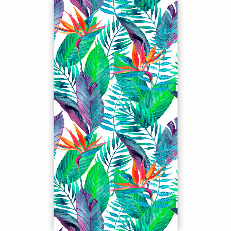 Wall Mural Tropical leaves - Colorful floral motifs on a white background 108546 additionalImage 5
