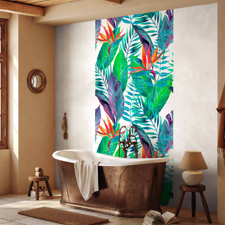 Wall Mural Tropical leaves - Colorful floral motifs on a white background 108546 additionalImage 8