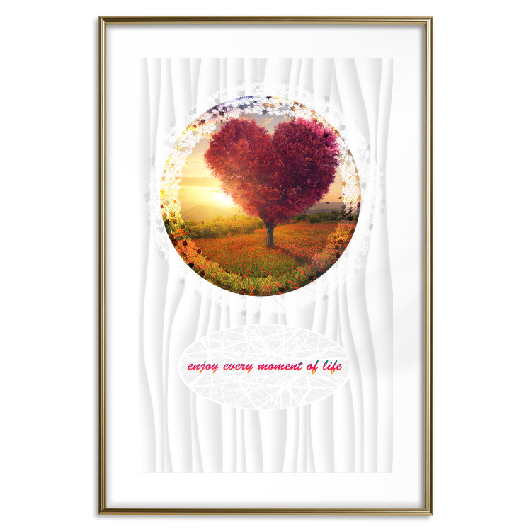 Poster Enjoy Every Moment - heart-shaped tree and English text 114446 additionalImage 20
