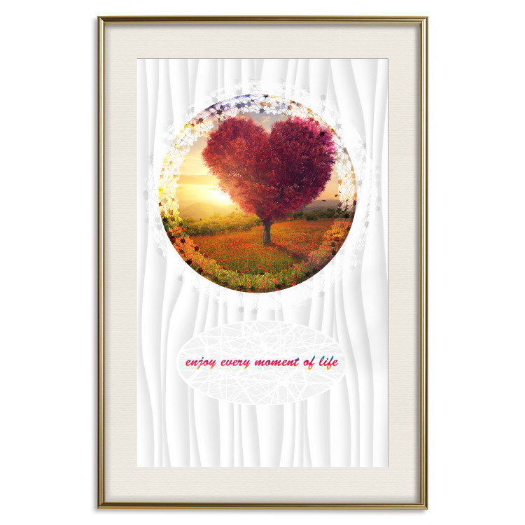 Poster Enjoy Every Moment - heart-shaped tree and English text 114446 additionalImage 25