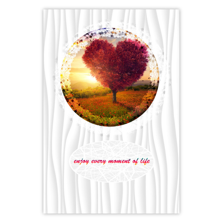 Poster Enjoy Every Moment - heart-shaped tree and English text 114446