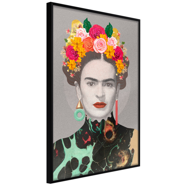Poster Majestic Frida - modern landscape of a woman with colorful flowers 118146 additionalImage 10