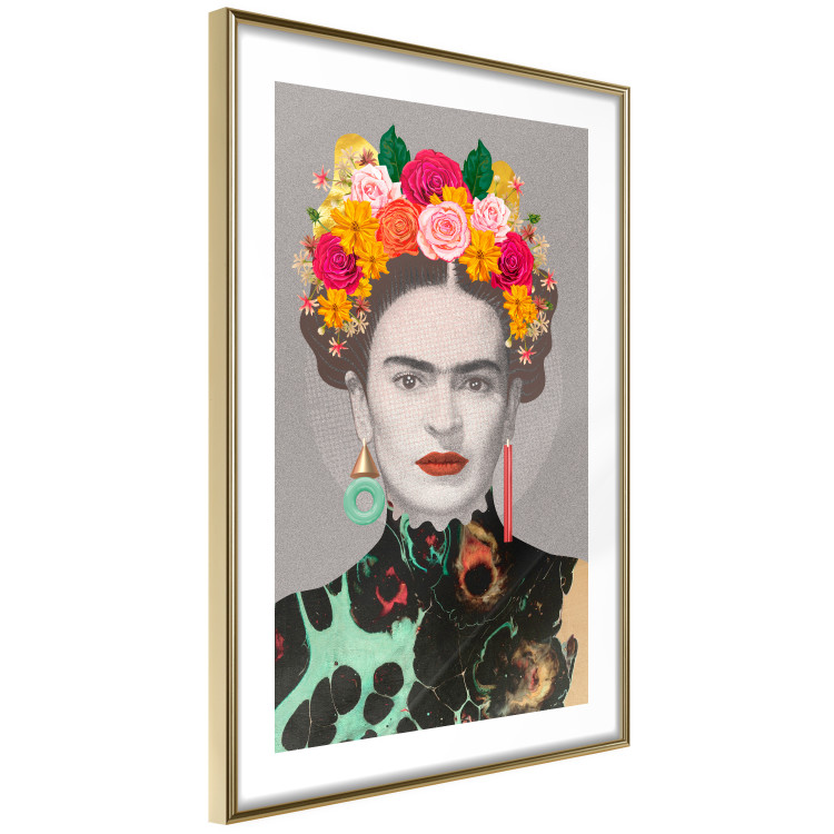 Poster Majestic Frida - modern landscape of a woman with colorful flowers 118146 additionalImage 6