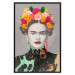 Poster Majestic Frida - modern landscape of a woman with colorful flowers 118146 additionalThumb 18