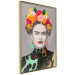 Poster Majestic Frida - modern landscape of a woman with colorful flowers 118146 additionalThumb 12
