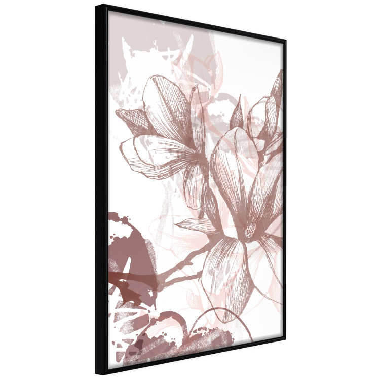 Poster Magnolia World - botanical composition with flowers in brown tones 119046 additionalImage 10