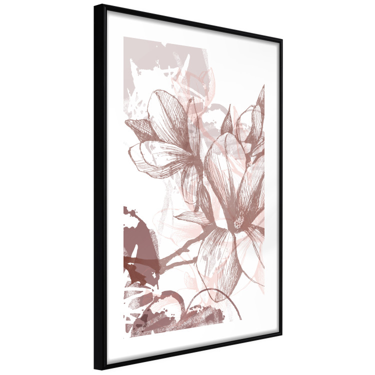 Poster Magnolia World - botanical composition with flowers in brown tones 119046 additionalImage 13