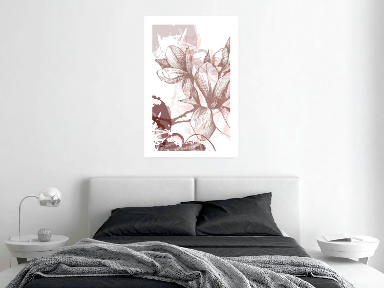 Poster Magnolia World - botanical composition with flowers in brown tones 119046 additionalImage 4