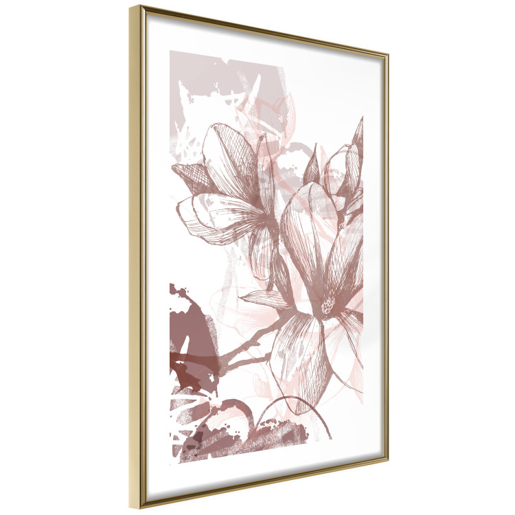 Poster Magnolia World - botanical composition with flowers in brown tones 119046 additionalImage 8