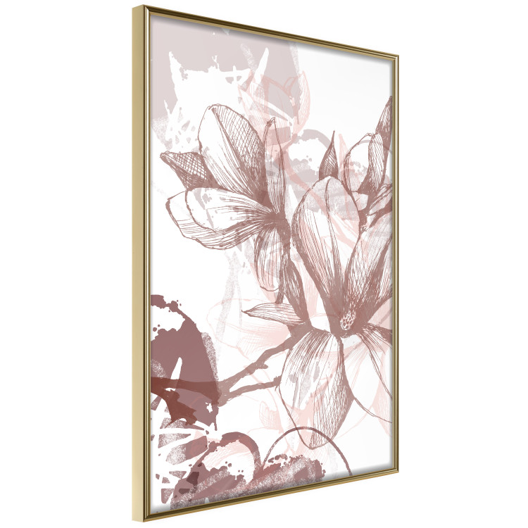 Poster Magnolia World - botanical composition with flowers in brown tones 119046 additionalImage 14