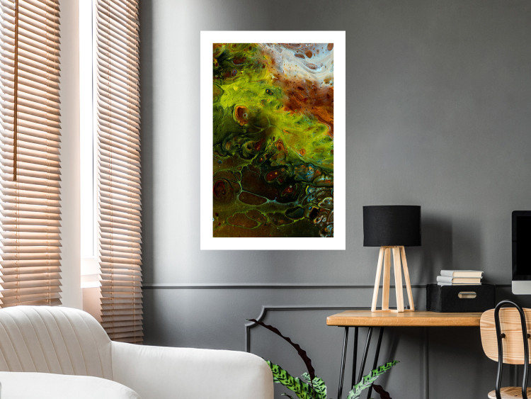 Wall Poster Green Elements - autumn abstraction with dense colorful streaks 119146 additionalImage 2