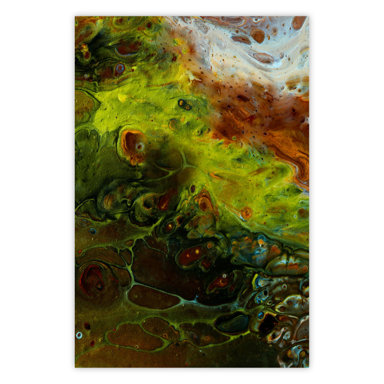 Wall Poster Green Elements - autumn abstraction with dense colorful streaks 119146