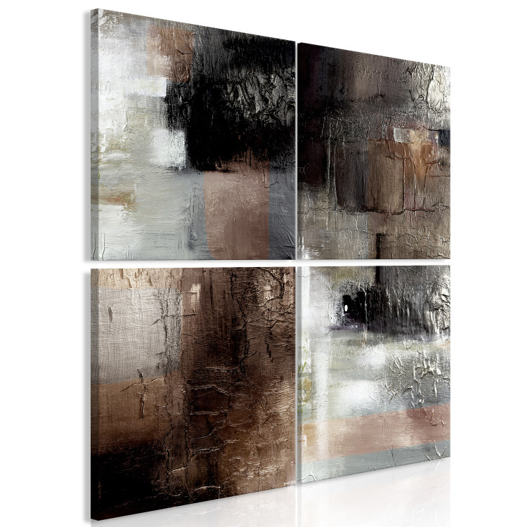 Canvas Print Beyond Form Boundaries (4-part) - Industrial Art in Abstraction 122346 additionalImage 2