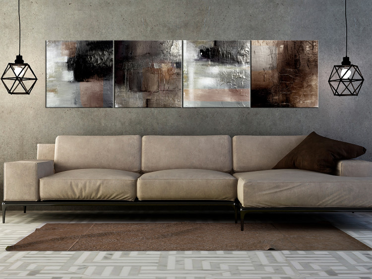 Canvas Print Beyond Form Boundaries (4-part) - Industrial Art in Abstraction 122346 additionalImage 3