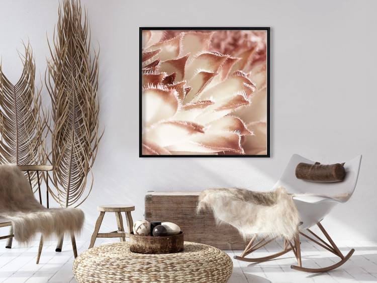 Wall Poster Gentle Touch - floral motif of flowers with a light red texture 122646 additionalImage 3