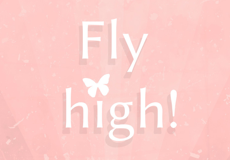 Poster Fly High! - English texts with white butterflies on a pink background 122946 additionalImage 9