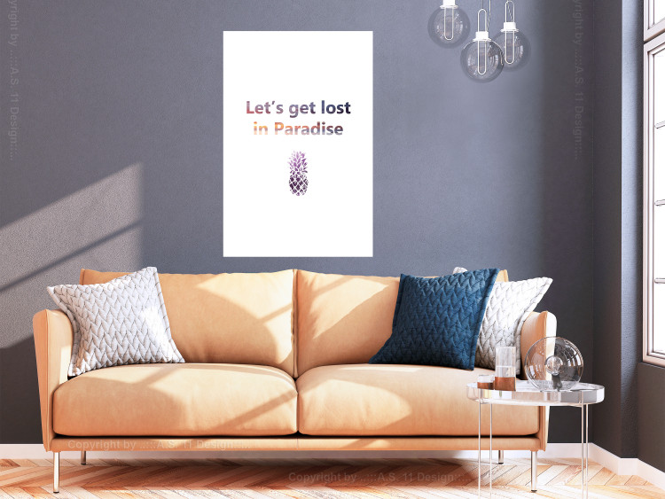 Poster Let's Get Lost in Paradise - colorful English text with a pineapple 123046 additionalImage 17