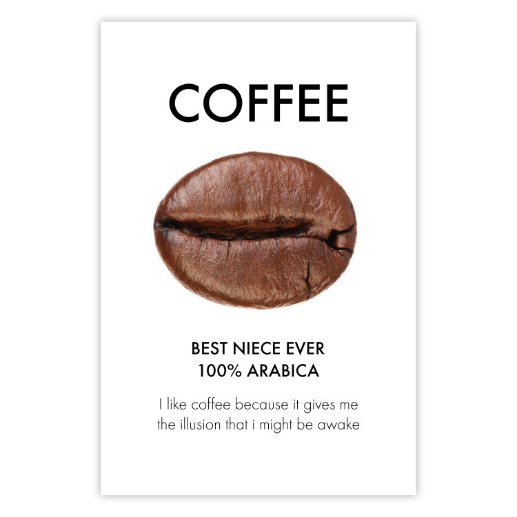 Poster Coffee - Best Niece Ever - black English text and coffee bean 123346