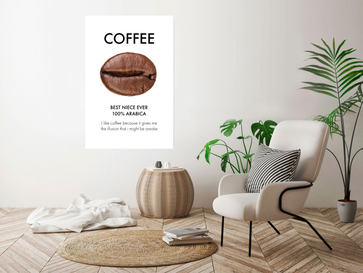 Poster Coffee - Best Niece Ever - black English text and coffee bean 123346 additionalImage 23