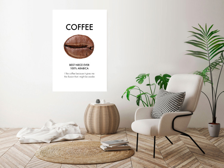 Poster Coffee - Best Niece Ever - black English text and coffee bean 123346 additionalImage 8