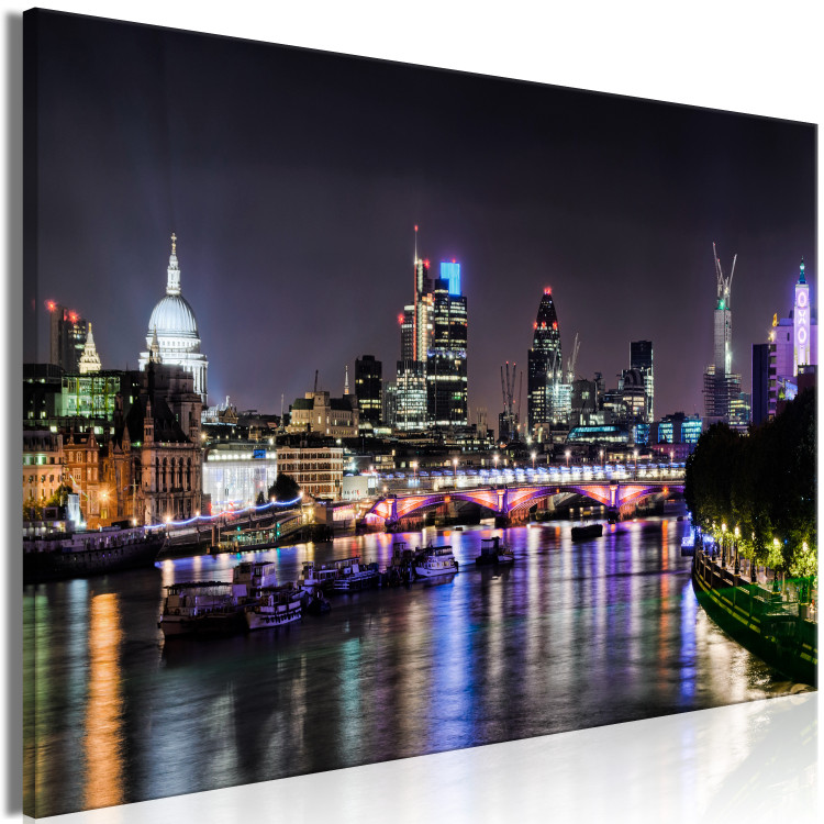 Canvas Print London Lights (1 Part) Wide Colourful 123646 additionalImage 2