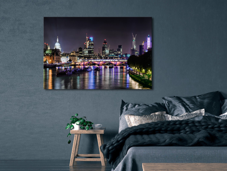 Canvas Print London Lights (1 Part) Wide Colourful 123646 additionalImage 3
