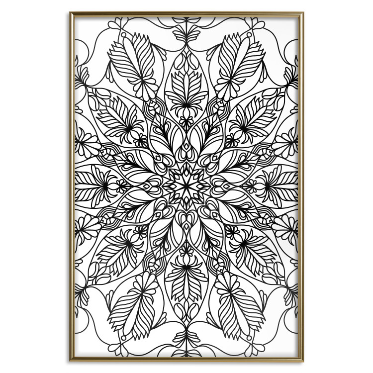 Poster Black Mandala - black intricate patterns in oriental Zen motif 124446 additionalImage 20