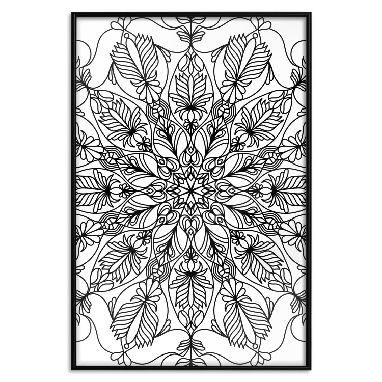 Poster Black Mandala - black intricate patterns in oriental Zen motif 124446 additionalImage 24