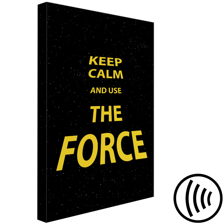 Canvas Art Print Golden English Keep calm and use the force sign - on black background 125346 additionalImage 6