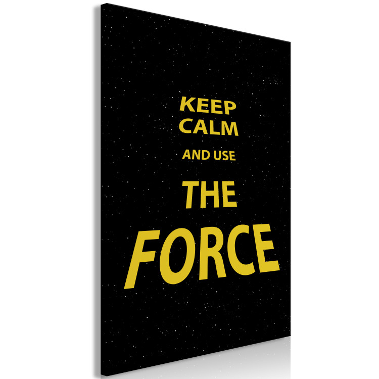 Canvas Art Print Golden English Keep calm and use the force sign - on black background 125346 additionalImage 2