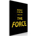 Canvas Art Print Golden English Keep calm and use the force sign - on black background 125346 additionalThumb 2