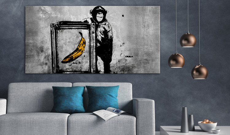 Large canvas print Banksy: Monkey with Frame II [Large Format] 125546 additionalImage 6