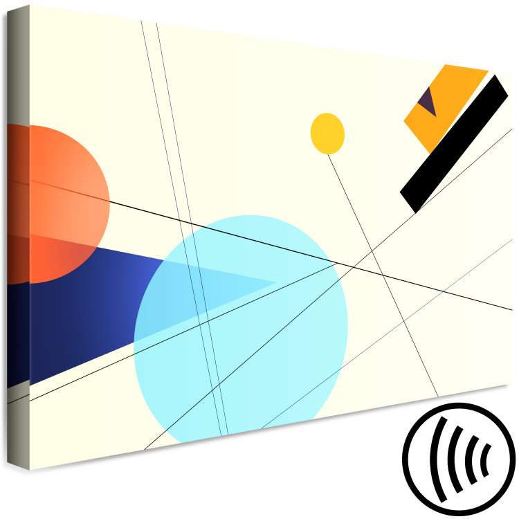 Canvas Colourful figures - circles, triangle, rectangles on yellow background 126546 additionalImage 6