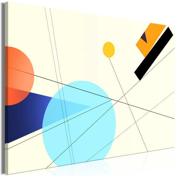 Canvas Colourful figures - circles, triangle, rectangles on yellow background 126546 additionalImage 2