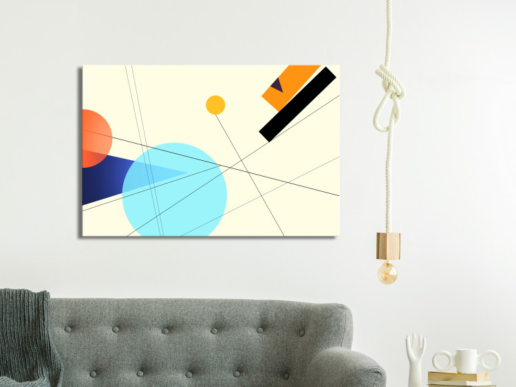 Canvas Colourful figures - circles, triangle, rectangles on yellow background 126546 additionalImage 3