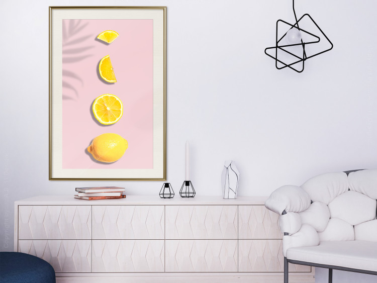 Wall Poster Slice of Exoticism - lemon in various cross-sections on a pastel background 127146 additionalImage 22