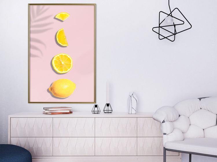 Wall Poster Slice of Exoticism - lemon in various cross-sections on a pastel background 127146 additionalImage 5