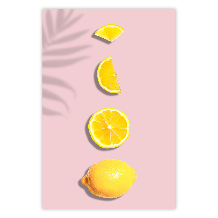 Wall Poster Slice of Exoticism - lemon in various cross-sections on a pastel background 127146